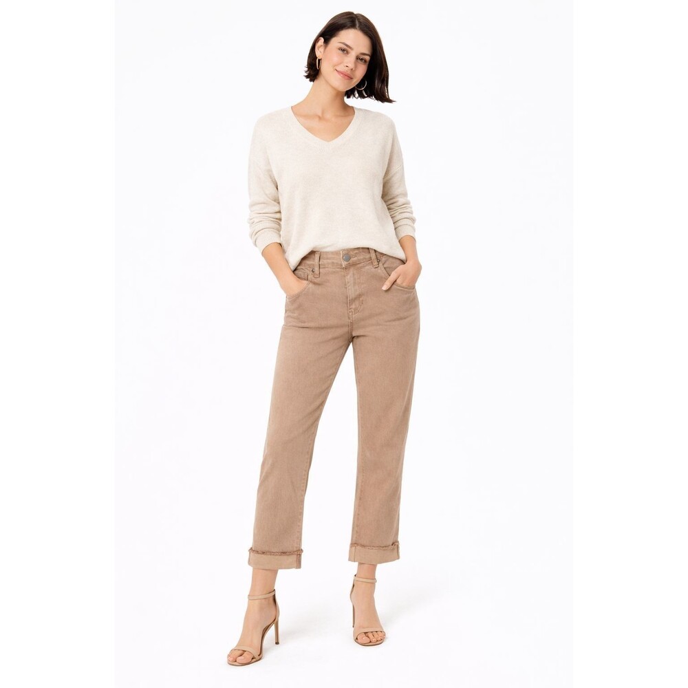 KUT FROM THE KLOTH Amy Crop Straight Leg 4 Pockets Cuffed Raw Hem #KP0216MB1‎